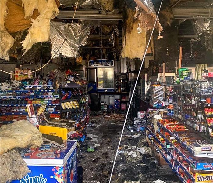 Aftermath of a convenience store fire in Puyallup, WA