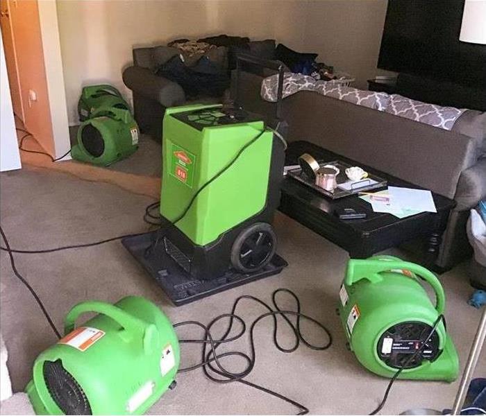 SERVPRO drying equipment ready to remove moisture in a home