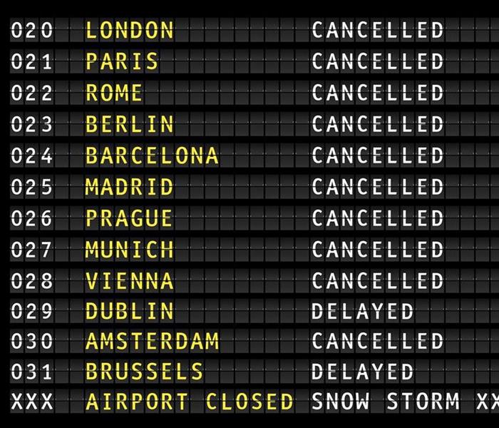 Canceled flight board