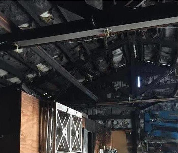 Ceiling complete damaged by fire
